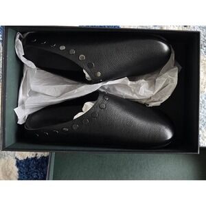 Crosby Square New Clog Black Leather Studded Slip On Shoes Women US 7 EU 37